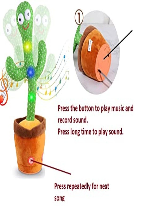 DISILA TRADERS Presents Dancing Cactus Toy/Dancing Cactus Plush Toy, Dancing Cactus Toys/Talk and Mimic Toy with Light and Music for Kids.(Pack of 1). Gift Toys. - Image 4